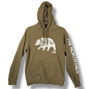 The North Face Men's Small Olive Bear Pullover Hoodie S Green